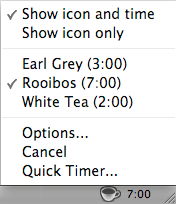 TeaTimer Context menu in 0.9